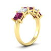 Load image into Gallery viewer, five-stone-pink-sapphire-ring-princess-cut-4-carat-in-yellow-gold-fdwb8008prgsadrpiangle2-4.00ct-nl-yg