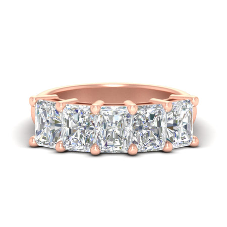 5 Carat Five Stone Diamond Radiant Cut Wedding Band