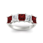 Load image into Gallery viewer, five-stone-ruby-ring-princess-cut-4-carat-in-white-gold-fdwb8008prgrudrangle5-4.00ct-nl-wg