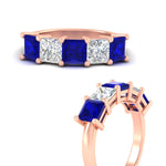 Load image into Gallery viewer, five-stone-sapphire-ring-princess-cut-4-carat-in-rose-gold-fdwb8008prgsablangle3-4.00ct-nl-rg