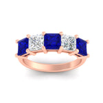 Load image into Gallery viewer, five-stone-sapphire-ring-princess-cut-4-carat-in-rose-gold-fdwb8008prgsablangle5-4.00ct-nl-rg