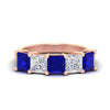 Load image into Gallery viewer, five-stone-sapphire-ring-princess-cut-4-carat-in-rose-gold-fdwb8008prgsablsleep-4.00ct-nl-rg