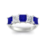 Load image into Gallery viewer, five-stone-sapphire-ring-princess-cut-4-carat-in-white-gold-fdwb8008prgsablangle5-4.00ct-nl-wg