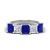 Load image into Gallery viewer, five-stone-sapphire-ring-princess-cut-4-carat-in-white-gold-fdwb8008prgsablsleep-4.00ct-nl-wg