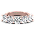 Load image into Gallery viewer, five-stone-wedding-band-cushion-cut-4-carat-in-rose-gold-FD8008CUB-4.00CT-NL-RG.jpg