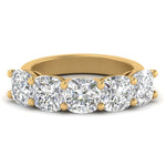 Load image into Gallery viewer, five-stone-wedding-band-cushion-cut-4-carat-in-yellow-gold-FD8008CUB-4.00CT-NL-YG.jpg