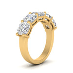 Load image into Gallery viewer, five-stone-wedding-band-cushion-cut-4-carat-in-yellow-gold-FD8008CUB-4.00CT-NL-YG.jpg