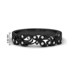 Load image into Gallery viewer, floral-diamond-wedding-anniversary-band-in-black-gold-FD11261BANGLE3-NL-BG.jpg