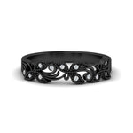 Load image into Gallery viewer, floral-diamond-wedding-anniversary-band-in-black-gold-FD11261BANGLE3-NL-BG.jpg