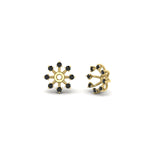 Load image into Gallery viewer, floral-halo-black-diamond-earring-jackets-for-1-carat-studs-in-yellow-gold-fdear894gblackangle1-1.00ct-nl-yg?v=1762512696