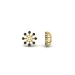 Load image into Gallery viewer, floral-halo-black-diamond-earring-jackets-for-1-carat-studs-in-yellow-gold-fdear894gblackangle4-1.00ct-nl-yg?v=1762512695