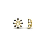 Load image into Gallery viewer, floral-halo-black-diamond-earring-jackets-for-2-carat-studs-in-yellow-gold-fdear894gblackangle4-2.00ct-nl-yg?v=1762512700