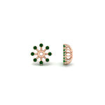 Load image into Gallery viewer, floral-halo-emerald-earring-jackets-for-1-carat-studs-in-rose-gold-fdear894gemgrangle4-1.00ct-nl-rg?v=1762512696