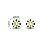 Load image into Gallery viewer, floral-halo-emerald-earring-jackets-for-1-carat-studs-in-yellow-gold-fdear894gemgrangle2-1.00ct-nl-yg-hw?v=1762512696