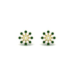 Load image into Gallery viewer, floral-halo-emerald-earring-jackets-for-1-carat-studs-in-yellow-gold-fdear894gemgrangle2-1.00ct-nl-yg?v=1762512696