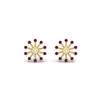 Load image into Gallery viewer, floral-halo-pink-sapphire-earring-jackets-for-3-carat-studs-in-yellow-gold-fdear894gsadrpiangle2-3.00ct-nl-yg?v=1762513222