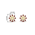 Load image into Gallery viewer, floral-halo-ruby-earring-jackets-for-1-carat-studs-in-yellow-gold-fdear894grudrangle2-1.00ct-nl-yg-hw?v=1762512695