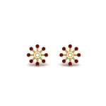 Load image into Gallery viewer, floral-halo-ruby-earring-jackets-for-1-carat-studs-in-yellow-gold-fdear894grudrangle2-1.00ct-nl-yg?v=1762512696