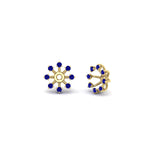 Load image into Gallery viewer, floral-halo-sapphire-earring-jackets-for-1-carat-studs-in-yellow-gold-fdear894gsablangle1-1.00ct-nl-yg?v=1762512696
