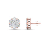 Load image into Gallery viewer, https://cdn.fascinatingdiamonds.com/FDEAR1081/flower-diamond-earring-two-tone-seven-stone-0.75-carat-in-rose-gold-FDEAR10840-0.75CTANGLE2-NL-RG.jpg