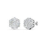 Load image into Gallery viewer, 0.75 Carat 7 Stone Flower Diamond Earring
