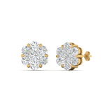 Load image into Gallery viewer, 0.75 Carat 7 Stone Flower Diamond Earring