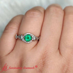 Load image into Gallery viewer, flower-emerald-engagement-ring-in-14k-white-gold-fdenr10057-gs-1
