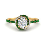 Load image into Gallery viewer, flower-halo-round-emerald-engagement-ring-in-yellow-gold-FD10073RORGEMGR-NL-YG_381c9a84-f4cf-47f6-be21-2f6ae40c7ae6?v=1750409788
