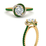 Load image into Gallery viewer, flower-halo-round-emerald-engagement-ring-in-yellow-gold-FD10073RORGEMGRANGLE3-NL-YG_df53ad24-6fc8-4688-9064-e6a70da78d86?v=1750409788
