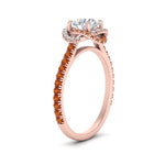 Load image into Gallery viewer, flower-halo-round-orange-sapphire-engagement-ring-in-rose-gold-FD10073RORGSAORANGLE2-NL-RG_f3b40787-fd9d-415c-b7b8-1e5f7811b52e?v=1750409787
