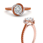 Load image into Gallery viewer, flower-halo-round-orange-sapphire-engagement-ring-in-rose-gold-FD10073RORGSAORANGLE3-NL-RG_d158cb8b-3b68-40d6-874a-ba8615459399?v=1750409787