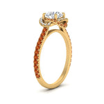 Load image into Gallery viewer, flower-halo-round-orange-sapphire-engagement-ring-in-yellow-gold-FD10073RORGSAORANGLE2-NL-YG_74902d32-c109-4afc-86f5-59b29860f95b?v=1750409787