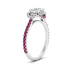 Load image into Gallery viewer, flower-halo-round-pink-sapphire-engagement-ring-in-white-gold-FD10073RORGSADRPIANGLE2-NL-WG_b2636cdb-b068-4475-a6f6-c3bf728cf9df?v=1750409787