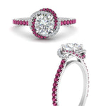 Load image into Gallery viewer, flower-halo-round-pink-sapphire-engagement-ring-in-white-gold-FD10073RORGSADRPIANGLE3-NL-WG_2248bedd-7dac-4b01-aeaf-3b43be8cea24?v=1750409787