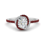 Load image into Gallery viewer, flower-halo-round-ruby-engagement-ring-in-white-gold-FD10073RORGRUDR-NL-WG_9704fc00-4a67-4c21-ae35-1a63946c3056?v=1750409787