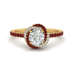 Load image into Gallery viewer, flower-halo-round-ruby-engagement-ring-in-yellow-gold-FD10073RORGRUDR-NL-YG_0ccd4670-27d4-45f4-a7a9-2dd88c8fd958?v=1750409788