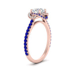 Load image into Gallery viewer, flower-halo-round-sapphire-engagement-ring-in-rose-gold-FD10073RORGSABLANGLE2-NL-RG_10aedb9b-e48b-484e-bdd5-a313f0efef1a?v=1750409787