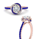 Load image into Gallery viewer, flower-halo-round-sapphire-engagement-ring-in-rose-gold-FD10073RORGSABLANGLE3-NL-RG_2e290978-15b0-44aa-9ec0-666428f41339?v=1750409787