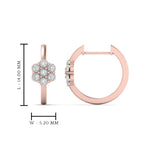 Load image into Gallery viewer, flower-small-2-tone-hoop-huggie-earrings-in-rose-gold-FDEAR10833ANGLE3-NL-RG
