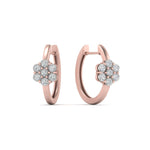 Load image into Gallery viewer, flower-small-2-tone-hoop-huggie-earrings-in-rose-gold-FDEAR10833ANGLE3-NL-RG