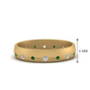 Load image into Gallery viewer, flush-set-diamond-wedding-band-with-emerald-in-14K-yellow-gold-FDM122266BGEMGR-NL-YG-HW.jpg