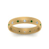 Load image into Gallery viewer, flush-set-diamond-wedding-band-with-emerald-in-14K-yellow-gold-FDM122266BGEMGRANGLE5-NL-YG.jpg