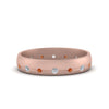 Load image into Gallery viewer, flush-set-diamond-wedding-band-with-orange-sapphire-in-14K-rose-gold-FDM122266BGSAOR-NL-RG.jpg