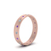 Load image into Gallery viewer, flush-set-diamond-wedding-band-with-violac-topaz-in-14K-rose-gold-FDM122266BGVITOANGLE2-NL-RG.jpg