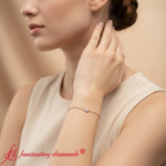 Load image into Gallery viewer, four-stone-chain-bracelet-white-gold-fdbrc9628-model