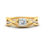 Load image into Gallery viewer, french-pave-asscher-contour-diamond-wedding-band-in-yellow-gold-FD9986B1AS-NL-YG