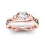 Load image into Gallery viewer, french-pave-asscher-contour-emerald-wedding-band-in-rose-gold-FD9986B1ASGEMGR-NL-RG