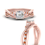 Load image into Gallery viewer, french-pave-asscher-contour-orange-sapphire-wedding-band-in-rose-gold-FD9986B1ASGSAOR-NL-RG