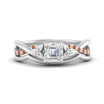 Load image into Gallery viewer, french-pave-asscher-contour-orange-sapphire-wedding-band-in-white-gold-FD9986B1ASGSAOR-NL-WG