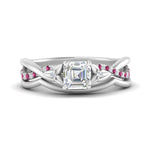 Load image into Gallery viewer, french-pave-asscher-contour-pink-sapphire-wedding-band-in-white-gold-FD9986B1ASGSADRPI-NL-WG